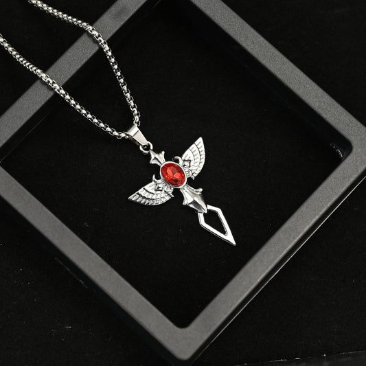 Men's Wings Korean Simple Retro Cross Street Necklaces