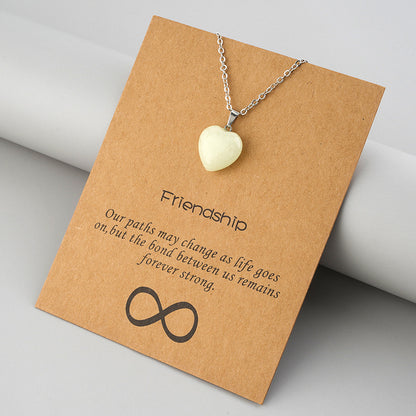 Women's New Luminous Card Heart-shaped Noctilucent Necklaces