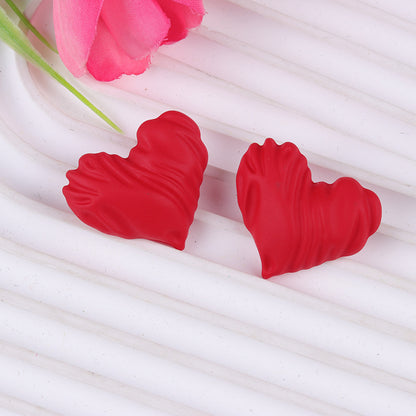 Women's Candy Color Peach Heart Acrylic Fresh Earrings