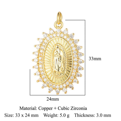 Virgin Angel Copper Zircon Cross Ornament Pendants