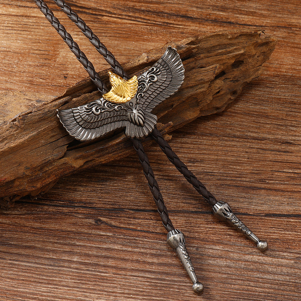 Men's Trendy Retro Flying Eagle Bolo Tie Pendants