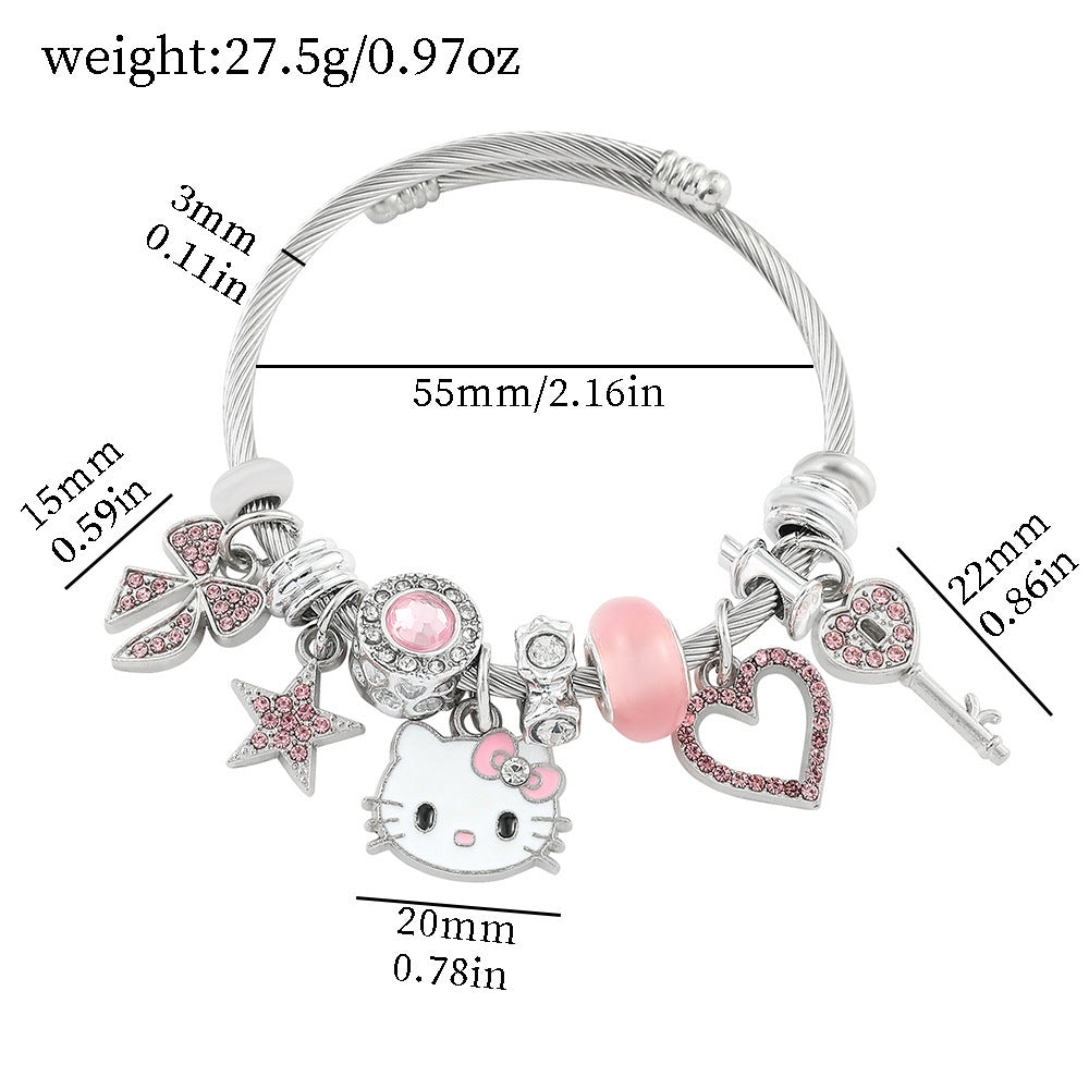 Anime Hello Kitty Clow Beaded Ornament Bracelets