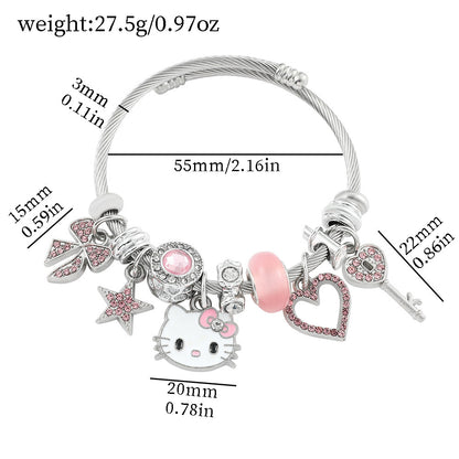 Anime Hello Kitty Clow Beaded Ornament Bracelets