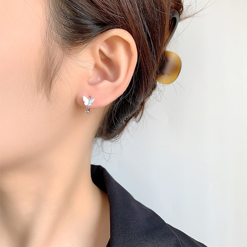 Three-dimensional Butterfly Super Cute Sweet Glossy Earrings