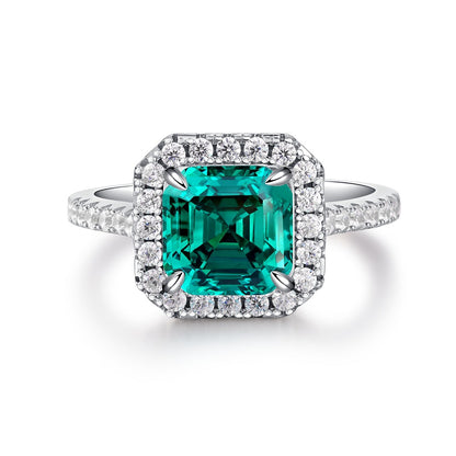 Emerald Female High Carbon Diamond Cut Ice Rings