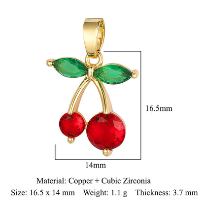 Luxury Color Zirconium Leaves Flower Four-leaf Clover Grape Cherry Necklaces