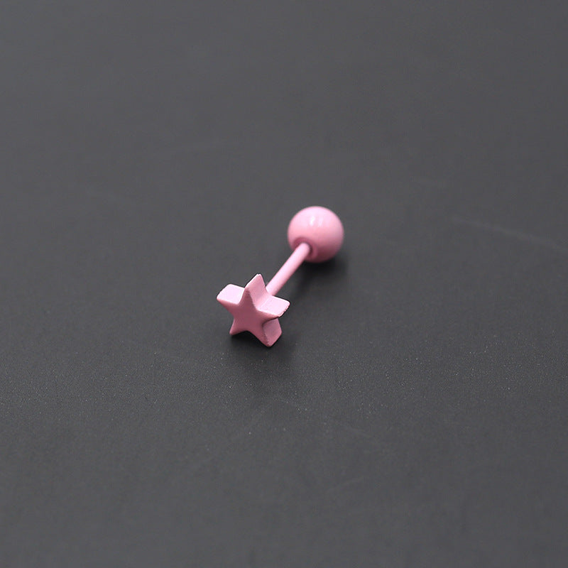 Fluorescent Color Small Ear Fashion Paint Earrings