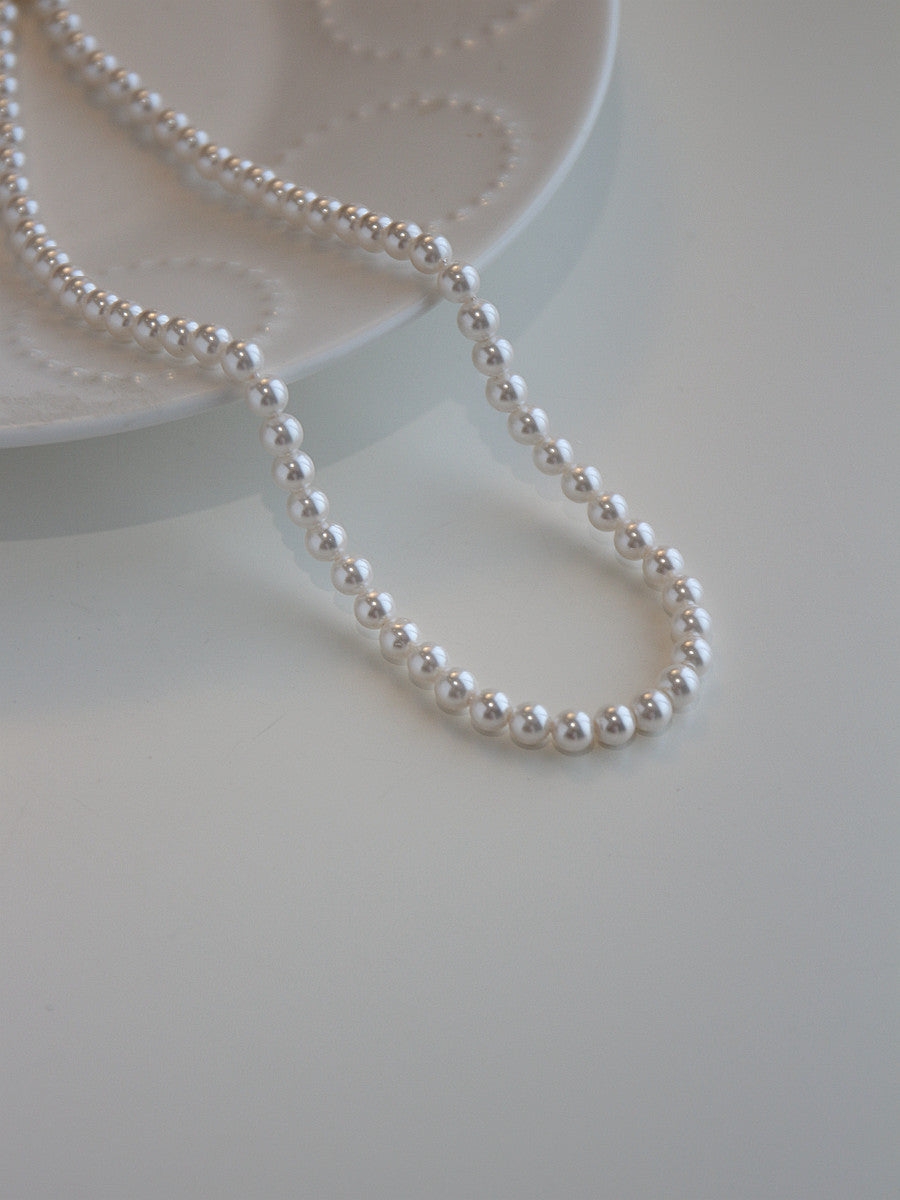 Laziness Plain Pearl Female Niche High Necklaces