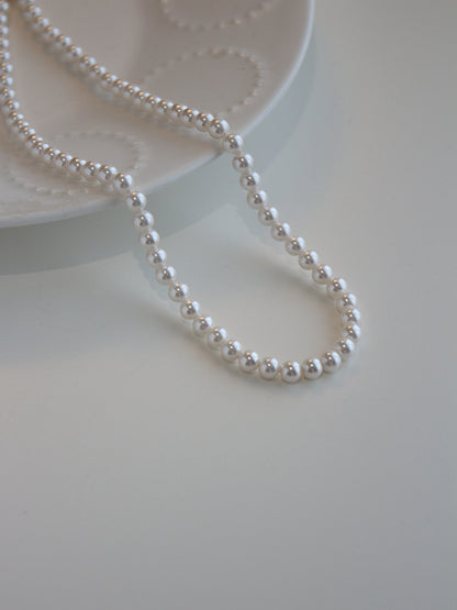 Laziness Plain Pearl Female Niche High Necklaces