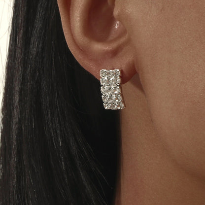 Women's Luxury Shiny Diamond Square Elegant Claw Earrings