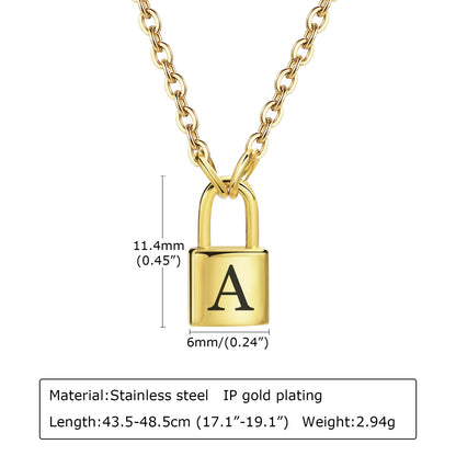 Letter Stainless Steel Lock Head Fashion Necklaces