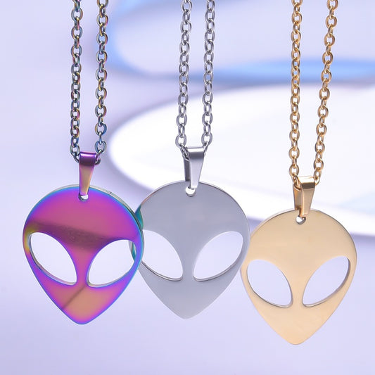 Colorful Gold Stainless Steel Alien Ornament Pendants