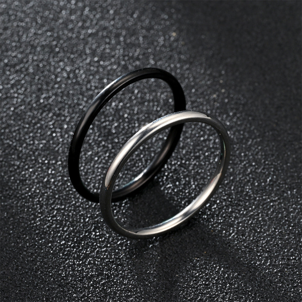 Women's Titanium Steel Female Simple Version Personality Rings