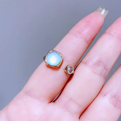 Quality Moonstone Natural Opal Open Trendy Rings