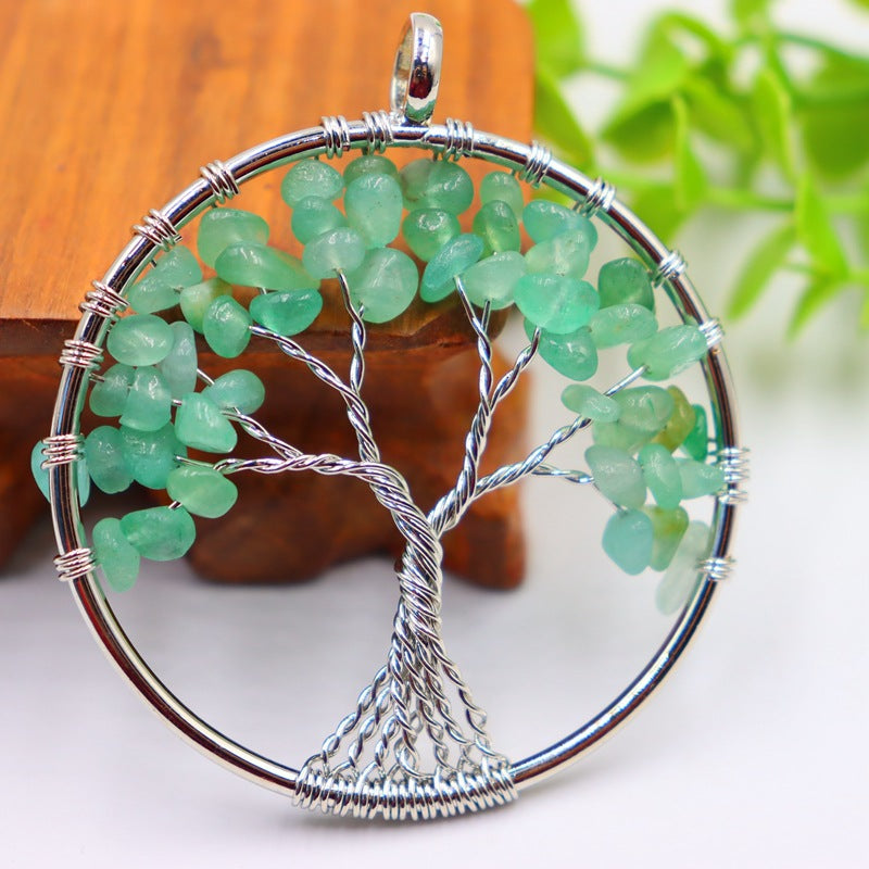 Natural Crystal Gravel Winding Colorful Tree Of Pendants