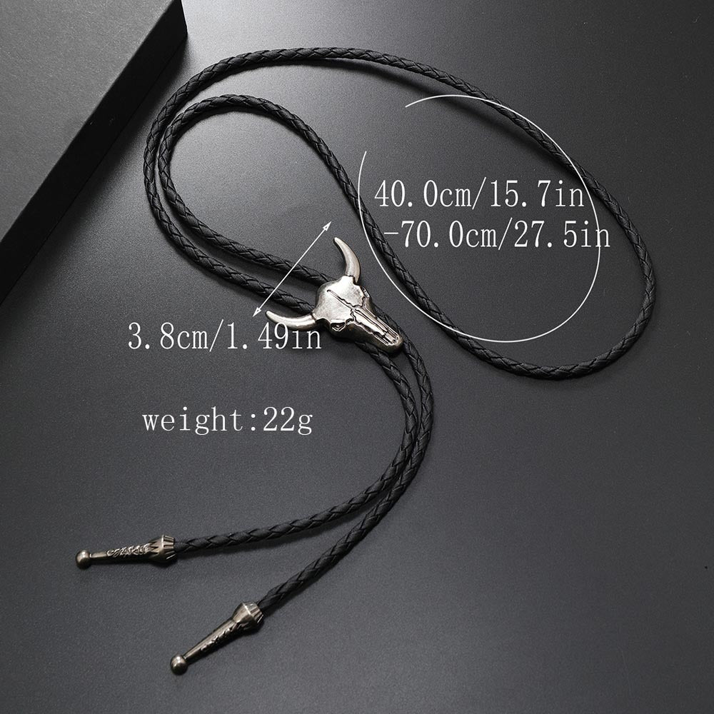 Simple Punk Horn Alloy Long Rope Necklaces