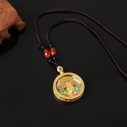 Niche For Statue Of The Buddha Gold Green Pendants