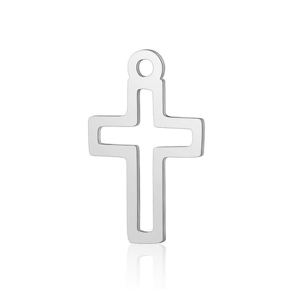 Titanium Steel Hollow Cross Crown Holy Device Pendants