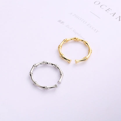 Women's Adjustable Simple Bamboo Light Luxury Minority Rings