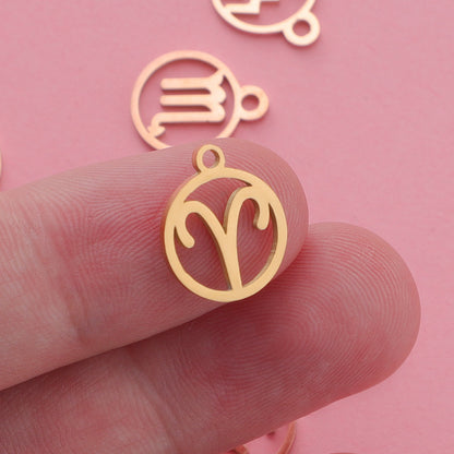 Stainless Steel Small Mirror Twee Constellations Pendants