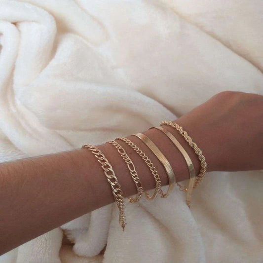 Simple Metal Blade Chain Bohemian Fashion Bracelets