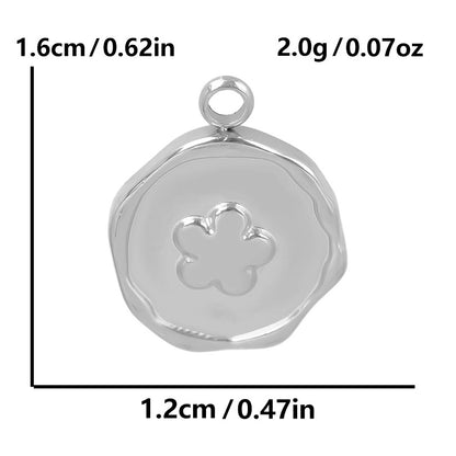 Steel Fashion Irregular Round Titanium Star Moon Love Heart Pendants