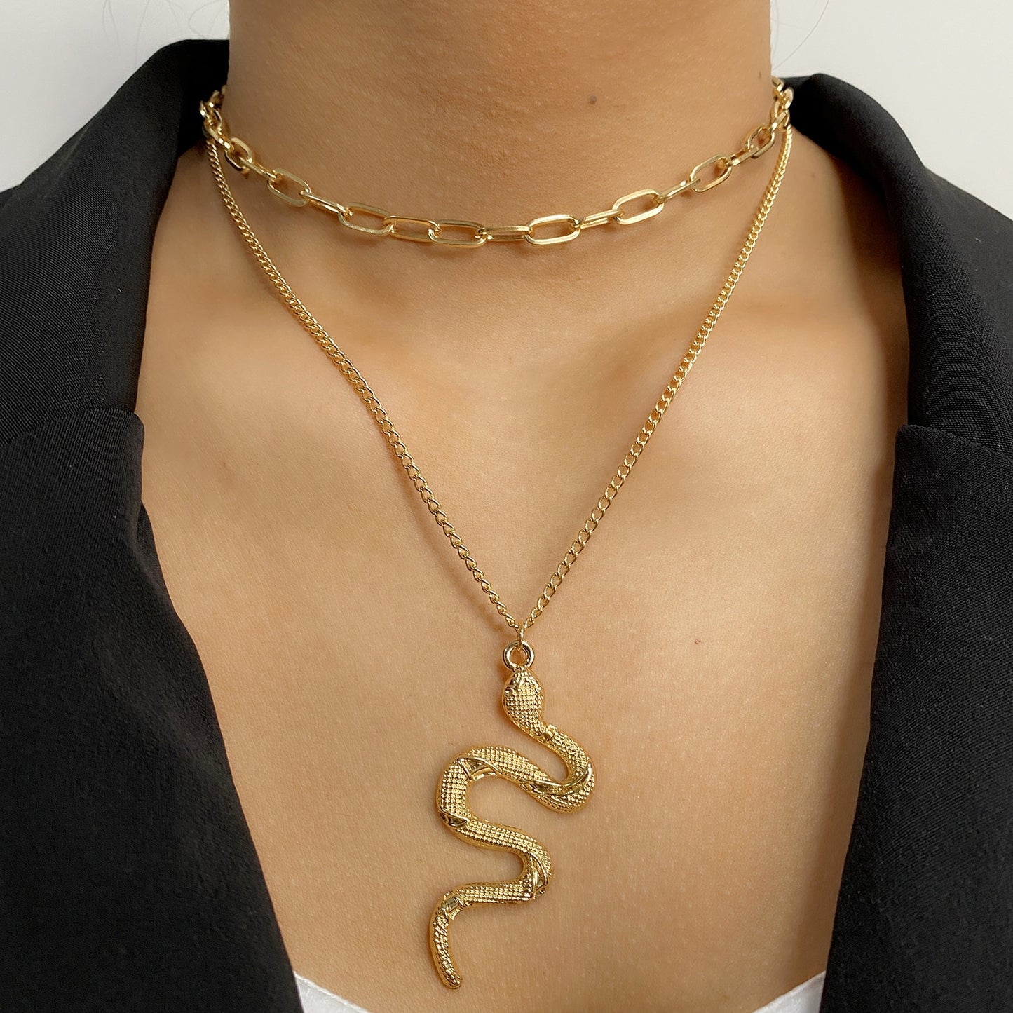 Punk Chain Snake Design Street Hip Hop Necklaces