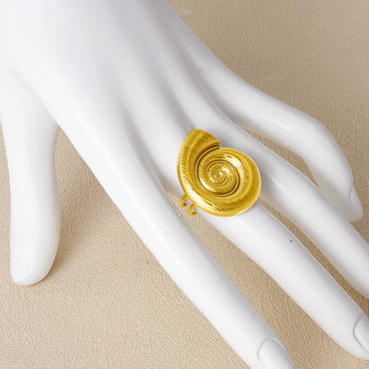 Beach Golden Conch Female Exaggerated Opening Rings