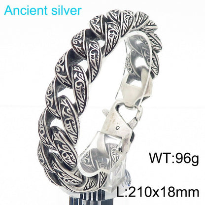 Men's Personalized Titanium Steel Buckle Pattern Fashion Bracelets