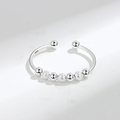 Women's Korean Style Sterling Sier Decompression Anxiety Rings