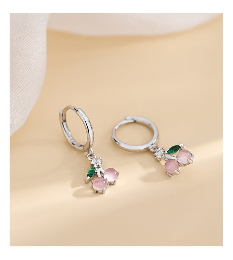 Women's Cherry Pearl Ear Clip Niche Design Earrings