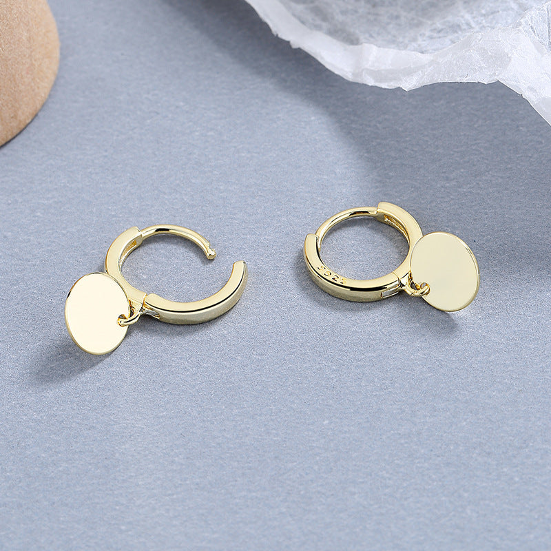 Women's Sterling Sier Design Simple Ear Clip Earrings