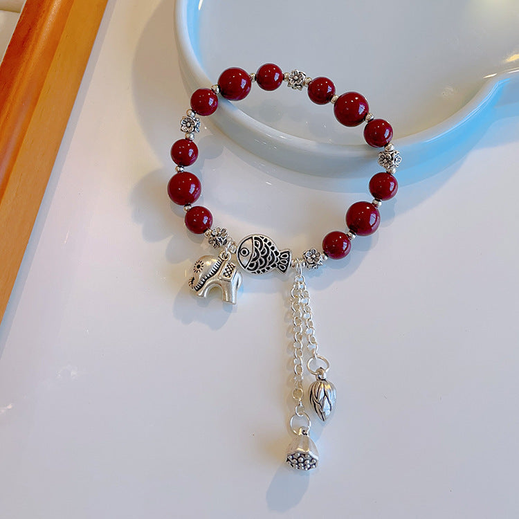 Women's Chinese Style Imitation Cinnabar Gourd Fu Bracelets