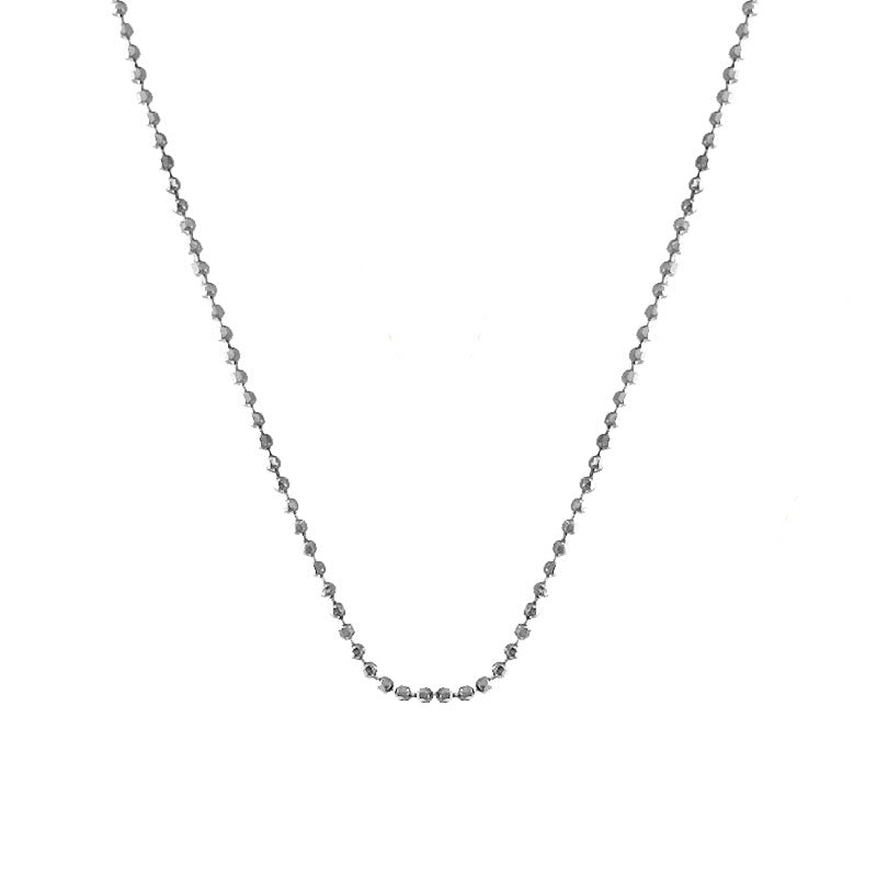 Sterling Sier Super Flash Round Beads Necklaces