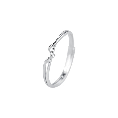 Winding Line Female Sterling Sier Simple Versatile Korean Rings