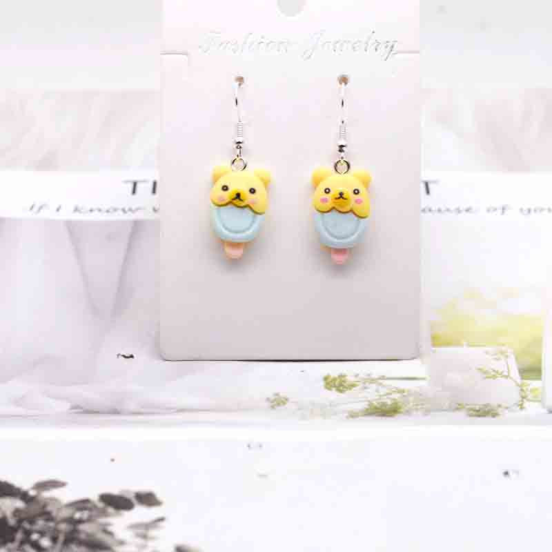 Ice Cream Candy Drink Resin Homemade Earrings