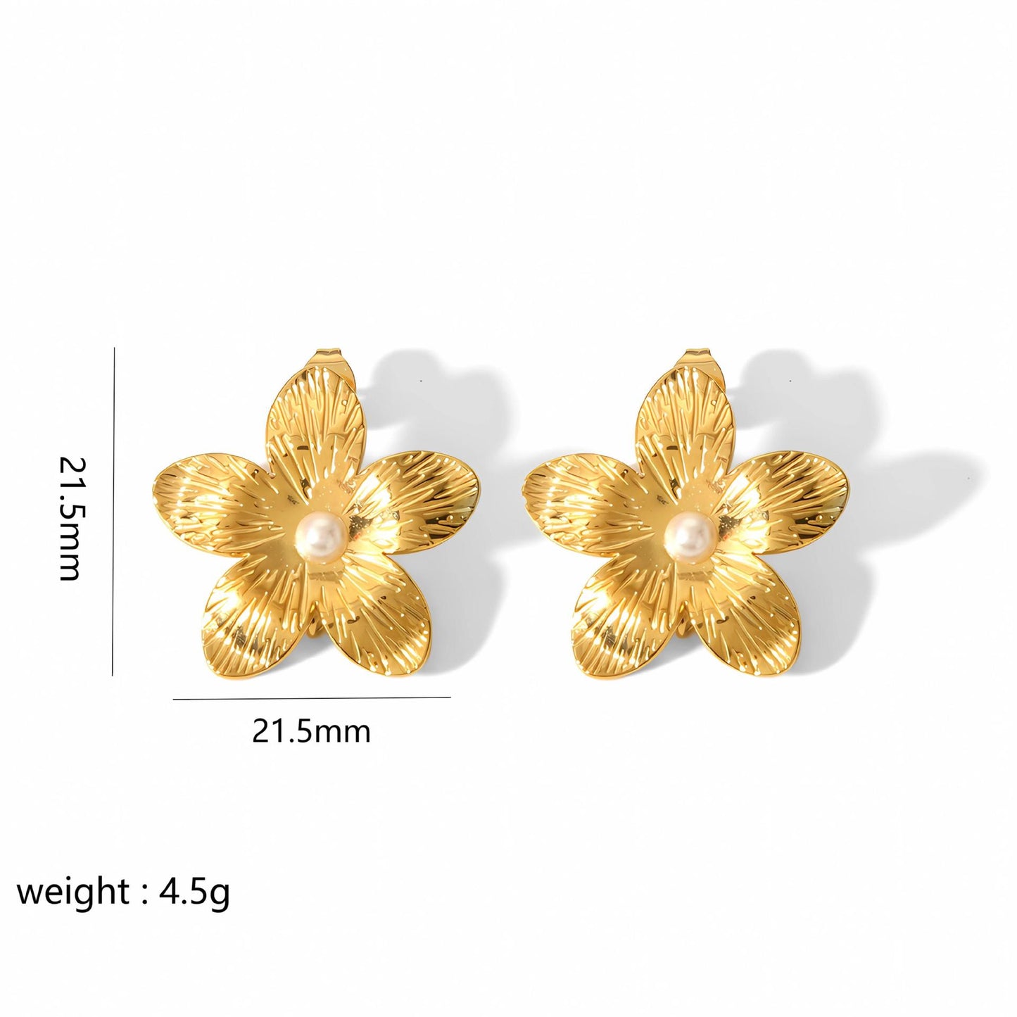 Gold Flower Female Niche Exaggerated Stainless Earrings