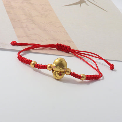 Year Of Snake Woven Love Holding Rabbit Spirit Bracelets