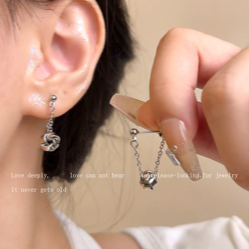 Light Luxury Minority Bow Zircon Pearl Elegant Earrings