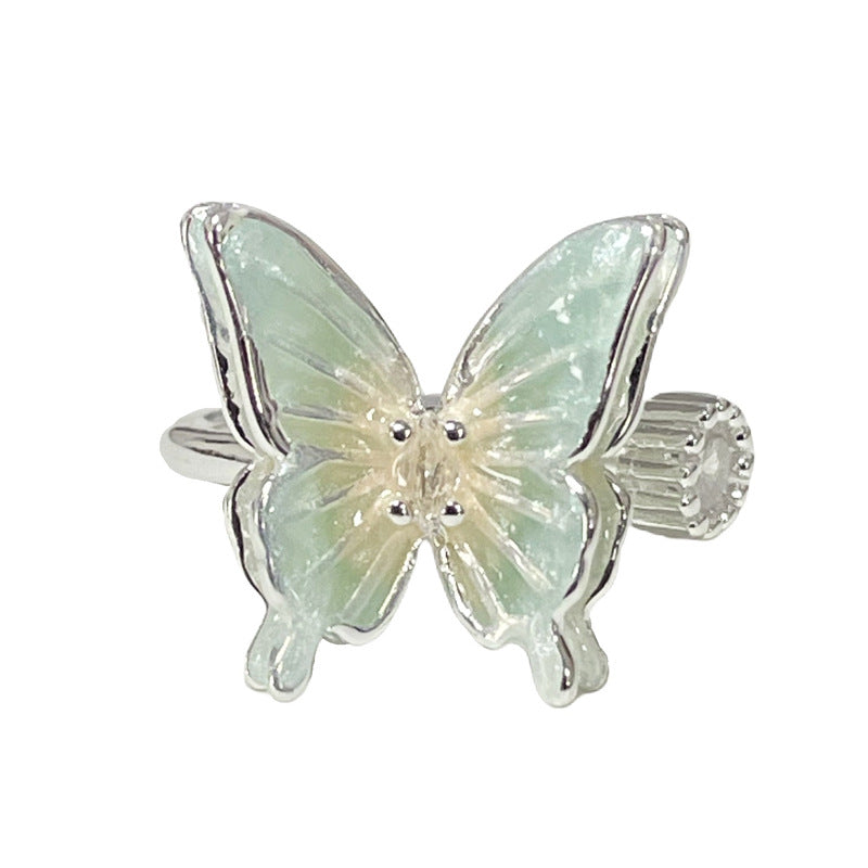 White Bow Geometric Open Female Personality Rings