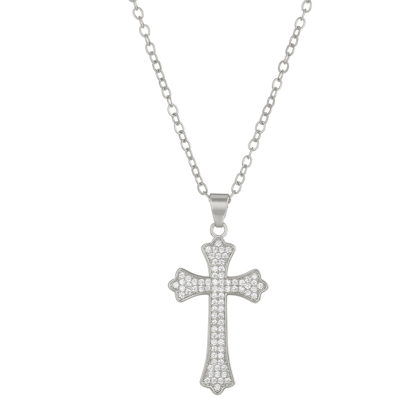 Micro Inlaid Zircon Cross Creative Personality Virgin Female Necklaces