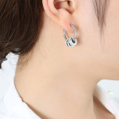 Elegant Diamond Small Circle Ear Waist Earrings