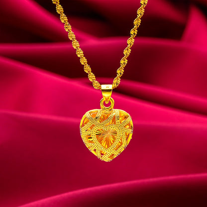 Women's Vietnam Placer Gold Water Drop Love Necklaces