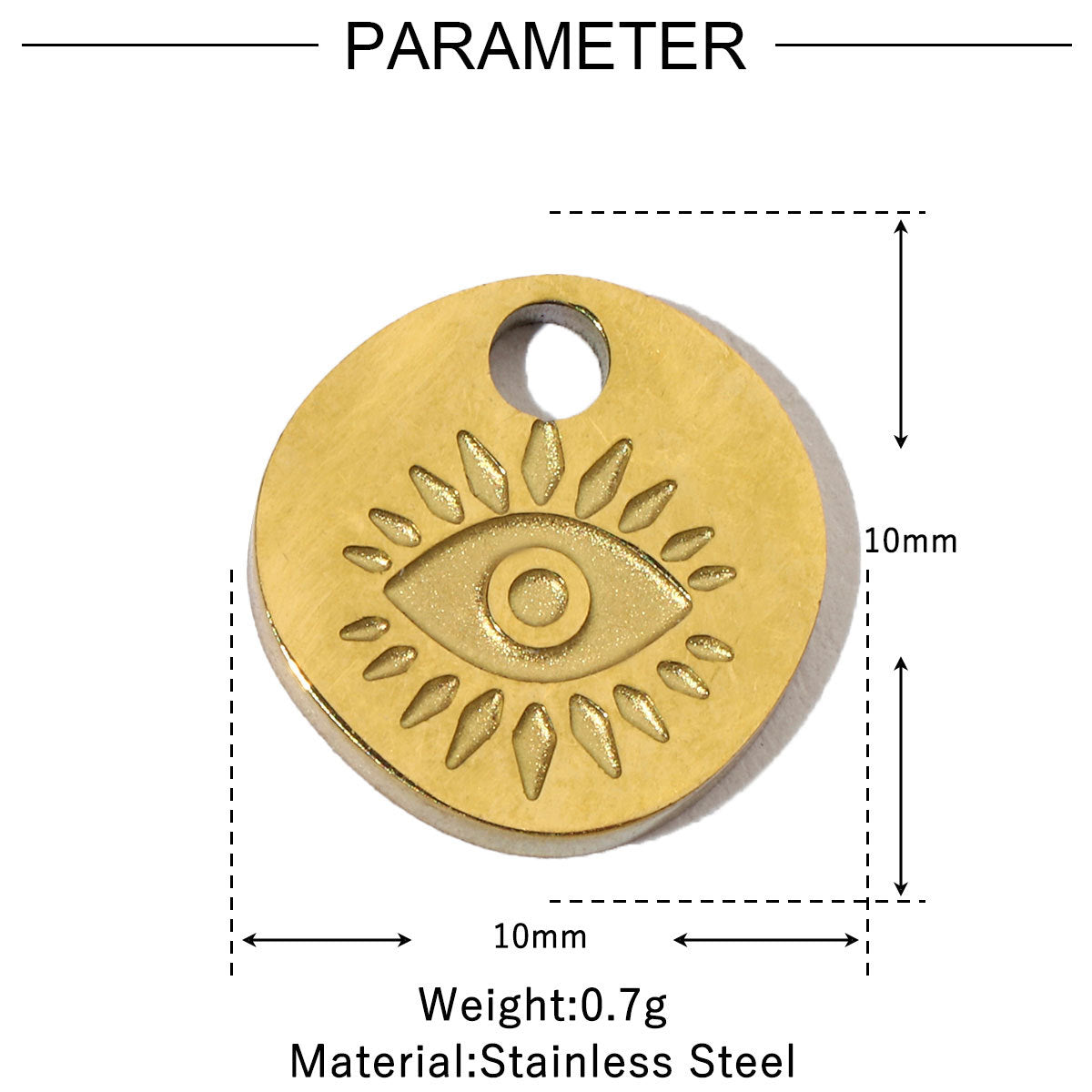 Retro Titanium Steel Female Sun Eyes Pendants