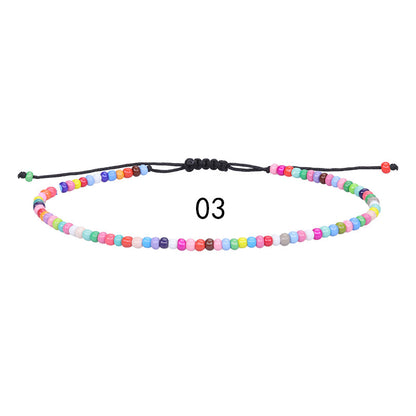 Colorful Bead Braided Anklet Summer Beach Bracelets