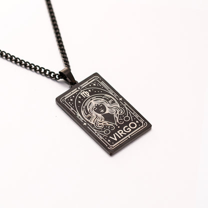 Men's Twee Constellations Logo Dog Tag Vintage Necklaces