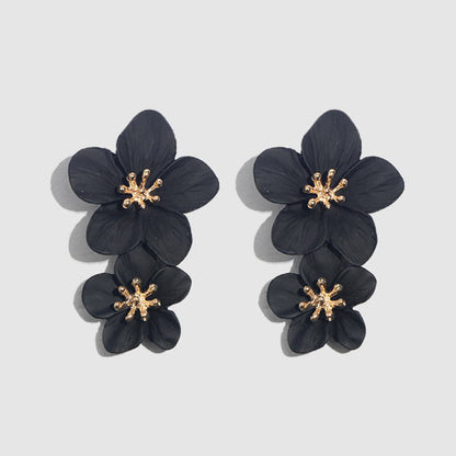 Women's Fresh Flower Bohemian Style Long Earrings