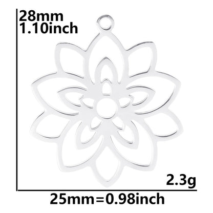 Lotus Ornament Accessories Colorful Steel Stainless Pendants