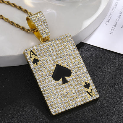 Hop Cool Diamond Playing Cards Street Rap Punk Cuban Pendants