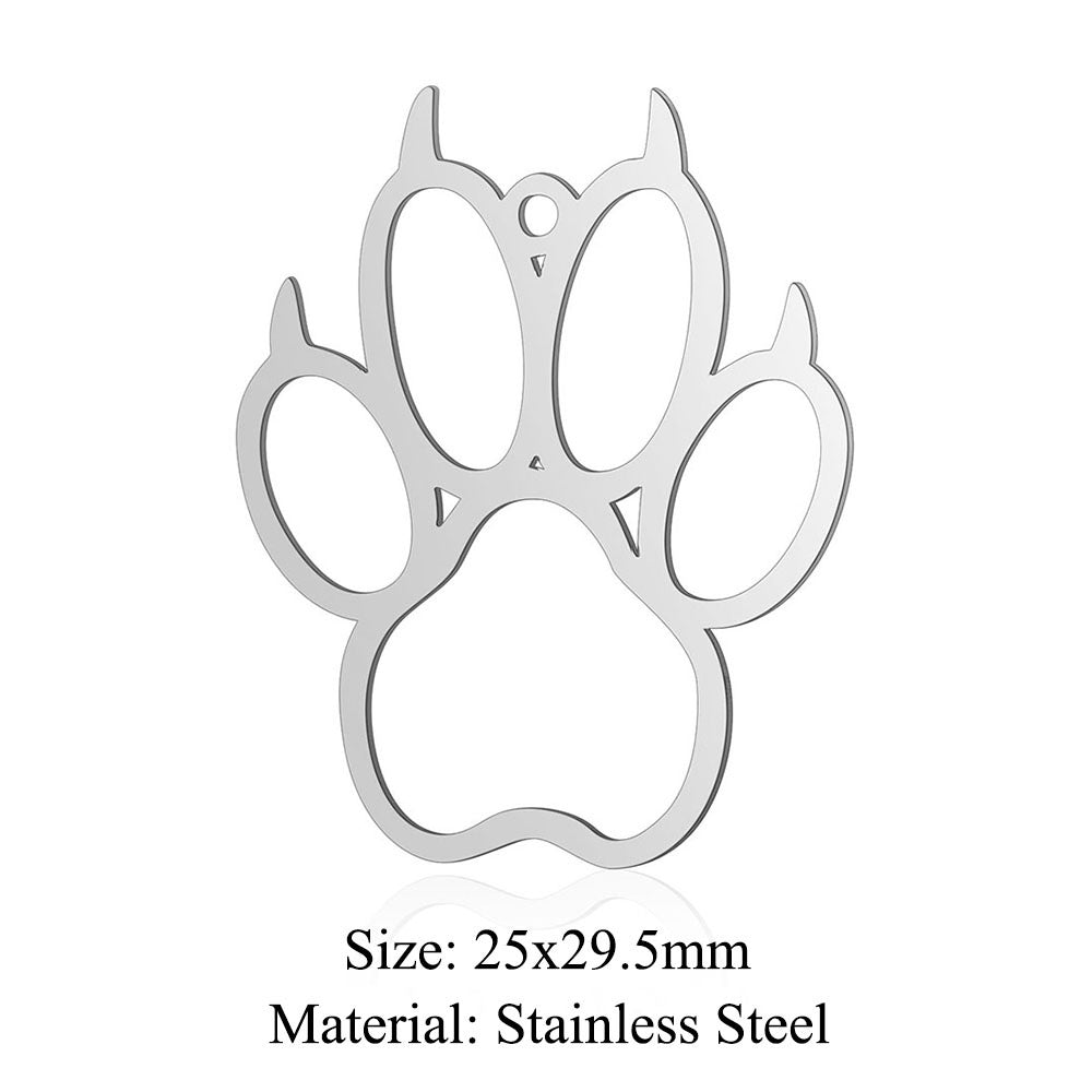 Bear Claw Titanium Steel Elephant Dog Leopard Fox Pendants